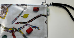 Upcycled Laminated Newspaper Wristlet - Hermés Featured
