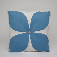 Sunbrella Flower Pillow in Air Blue/Flax
