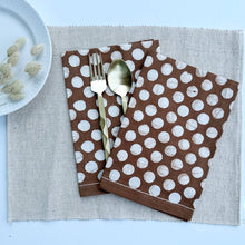 Sobremesa Brown Polka Dots Cotton Cloth Dinner Napkins | Table Linens