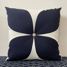 Sunbrella Flower Pillow in Navy/Flax