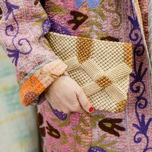 Handmade Macramé Clutch Champagne and Caramel