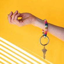 INK + ALLOY Chloe Stripe Key Ring Rainbow