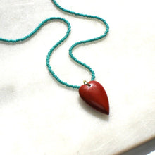 The Silver Wren Necklace Stone Heart Various Colors