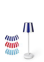 Two's Company Decorative Paper Shade - Red, Navy, Light Blue
