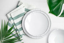 Q Squared Zen Bamboo White Melamine Dinner Plate