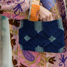 Handmade Macramé Clutch Navy and Dusty Blue