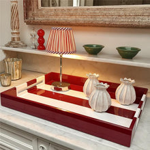 Addison Ross Large Ottoman Burgundy Striped Tray 22" x 16"