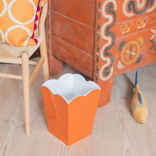 Addison Ross Scalloped Lacquer Trash Bin