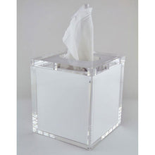 Tizo White Lucite Tissue Box w/Lid
